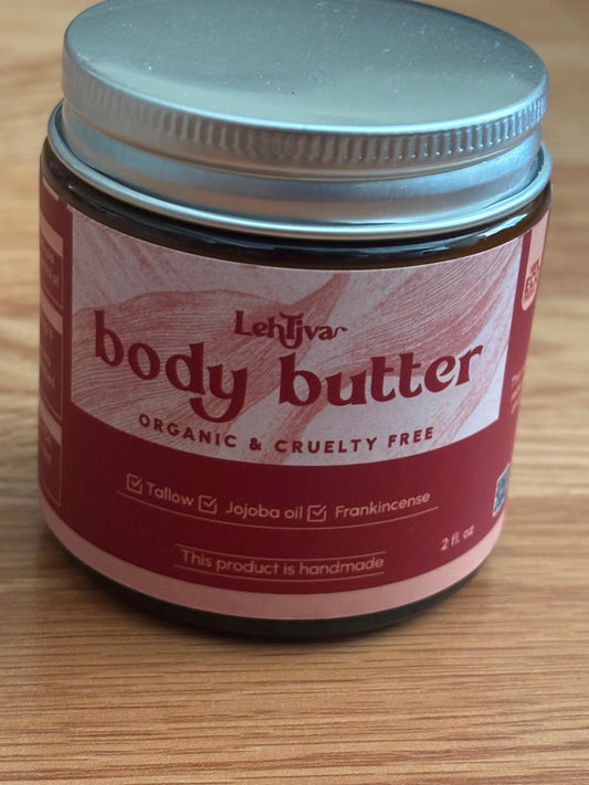 Lehtiva Unscented Organic Body Butter - 4oz